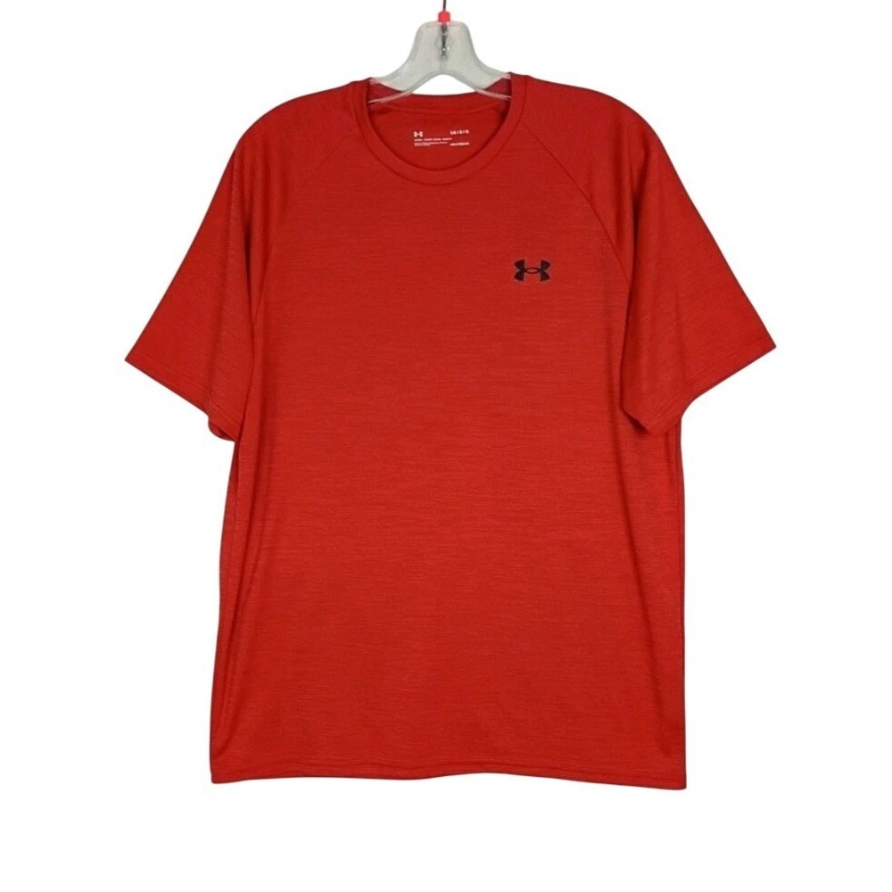 Under Armour Heat Gear Lightweight Running Tennis Gym Orange T-Shirt Men's Sz L